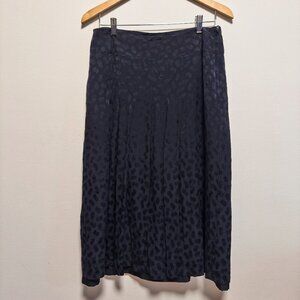 vintage black silk skirt leopard print size M Felicitas Queisser